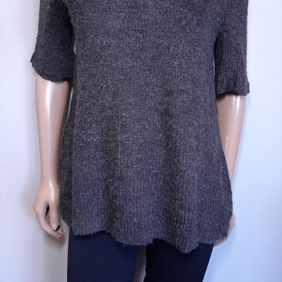 3/$20 Zara Oversized Ribbed Knit Short Sleeve Sweater Raw Hem Drop Shoulder - Picture 8 of 14